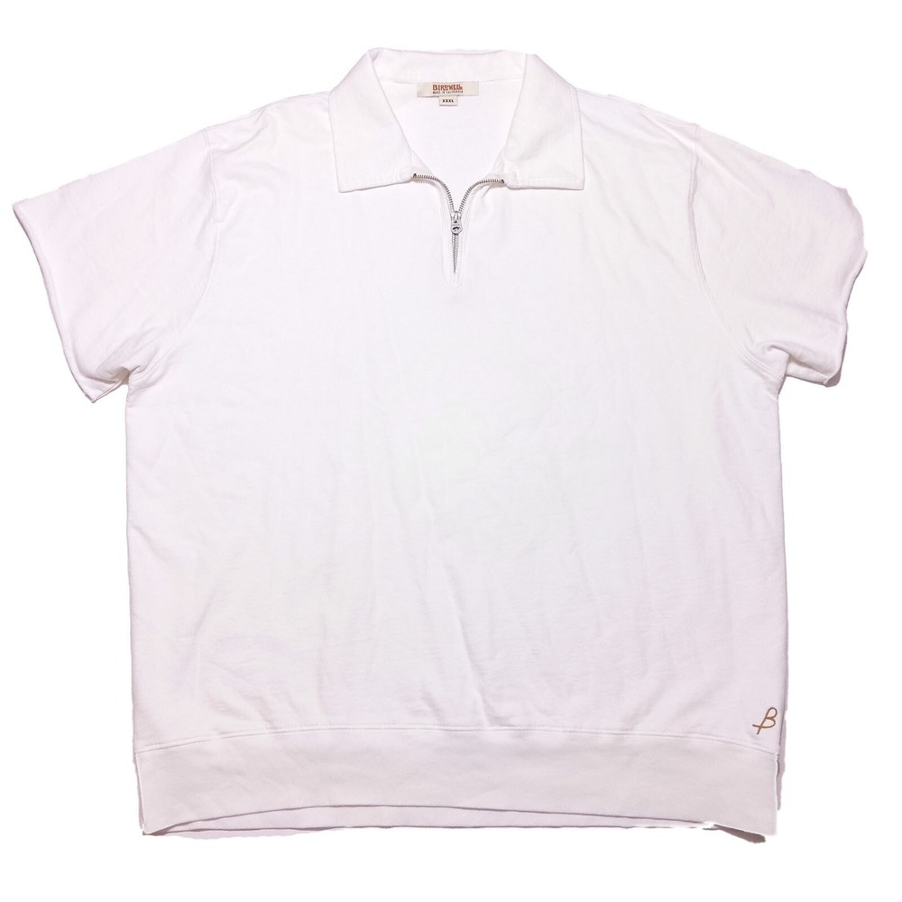 BIRDWELL Beach Britches 1/4 Zip Pullover Short Sleeve Sweater White 3XL
